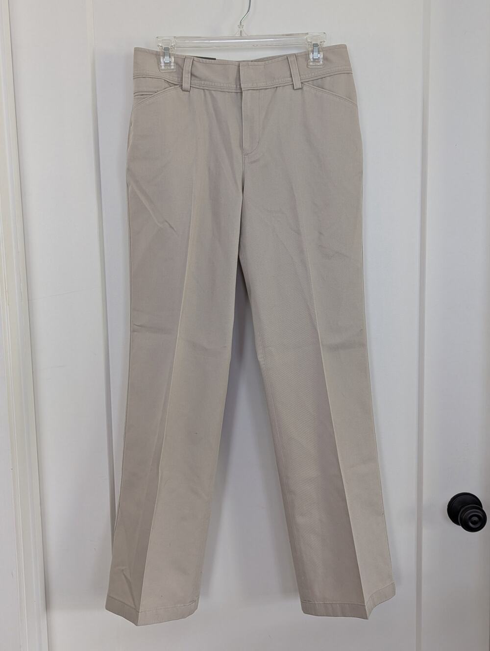 NWT Eddie Bauer Mercer Fit Khaki Pants Womens 6 Sand 32x31 smart casual